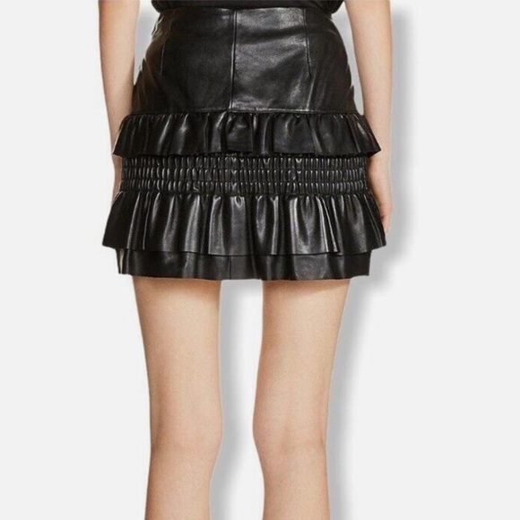 Maje black leather skirt - Picture 1 of 5